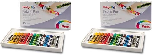 Pentel Arts Fabric Fun Pastel Dye Sticks, 15 Color Set (PTS-15) in Saudi Arabia
