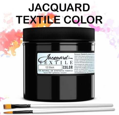 منتجات Moshify Jacquard لون نسيج أسود - طلاء قماش صنع في الولايات المتحدة الأمريكية - JAC1122 2.25 أونصة - مجموعة فرش مجمعة in Kuwait