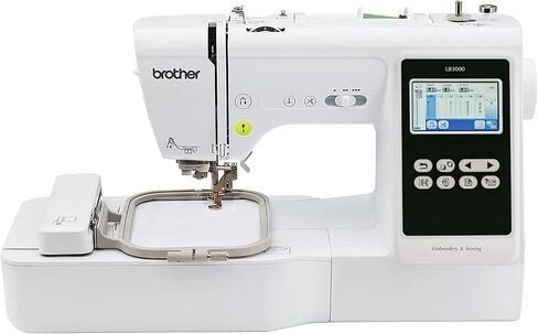 ماكينة الخياطة والتطريز Brother SE600، 80 تصميمًا، 103 غرز مدمجة، محوسبة، منطقة دائرية 4 × 4 بوصة، شاشة LCD تعمل باللمس 3.2 بوصة، 7 أقدام متضمنة وقاعدة جانبية، SA177 in Kuwait