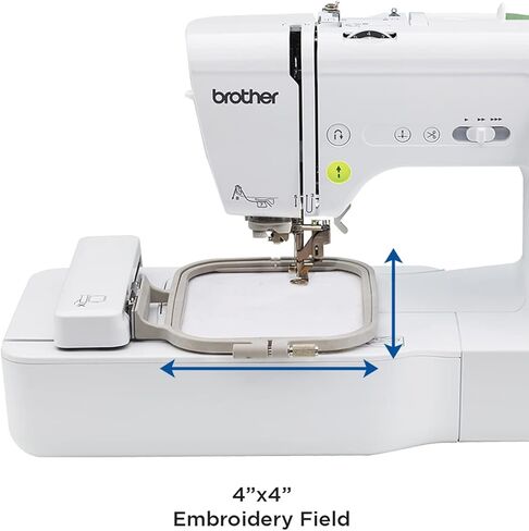 ماكينة الخياطة والتطريز Brother SE600، 80 تصميمًا، 103 غرز مدمجة، محوسبة، منطقة دائرية 4 × 4 بوصة، شاشة LCD تعمل باللمس 3.2 بوصة، 7 أقدام متضمنة وقاعدة جانبية، SA177 in Kuwait