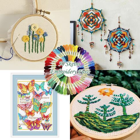 خيط تطريز بألوان قوس قزح من ATDAWN، خيوط متقاطعة، خيط الأساور، خيط تنظيف الحرف اليدوية (200 لون) in Kuwait