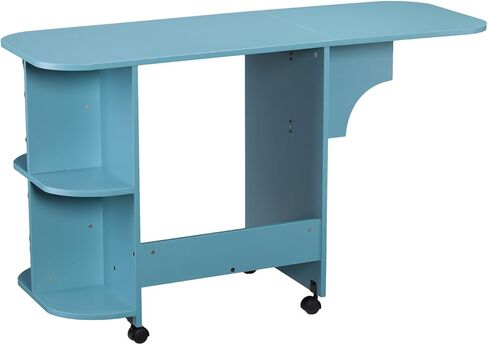 طاولة خياطة محطة يدوية دوارة قابلة للتوسيع من إس آي فيرنيتشر إيتون، باللون الأزرق in Kuwait