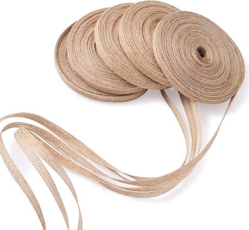 Pandahall 3 Rolls Burlap Ribbon Fabric 1 & 2 Inches Tan Hessian Jute Ribbon Rolls Crafts for Wrapping Party Home Decoration in Saudi Arabia