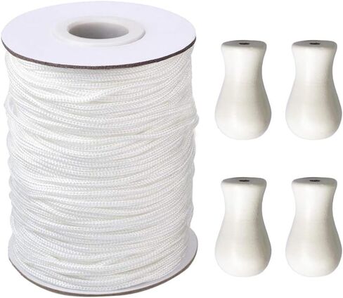 Vtete 1 Roll of 150 Yards Lift Shade Cord - 1.0 mm White Braided Polyester Shade Blinds Pull String Rope for Blinds Windows, Roman Shade Repair, Gardening Plant & Crafts and DIY Projects in Kuwait