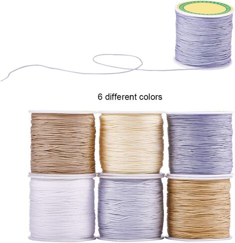 PH PandaHall 150 Yards 0.8mm Nylon Beading String for Bracelet, 15 Colors Chinese Knotting Cord Nylon Bracelet Thread Kumihimo Macrame Thread Cord for Friendship Bracelets Necklace Macrame Wind Chime in Saudi Arabia
