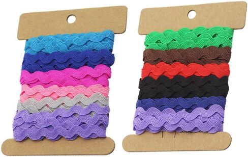Exceart 2 بكرة 8 مم Rick Rack Trim Zig Zag جديلة منسوجة شريط شريطي للخياطة وتغليف الهدايا وصياغة حفلات الزفاف وحفلات استقبال المولود الجديد (6 ياردات) in Kuwait