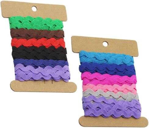 Exceart 2 بكرة 8 مم Rick Rack Trim Zig Zag جديلة منسوجة شريط شريطي للخياطة وتغليف الهدايا وصياغة حفلات الزفاف وحفلات استقبال المولود الجديد (6 ياردات) in Kuwait