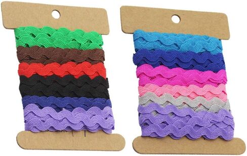 Exceart 2 بكرة 8 مم Rick Rack Trim Zig Zag جديلة منسوجة شريط شريطي للخياطة وتغليف الهدايا وصياغة حفلات الزفاف وحفلات استقبال المولود الجديد (6 ياردات) in Kuwait
