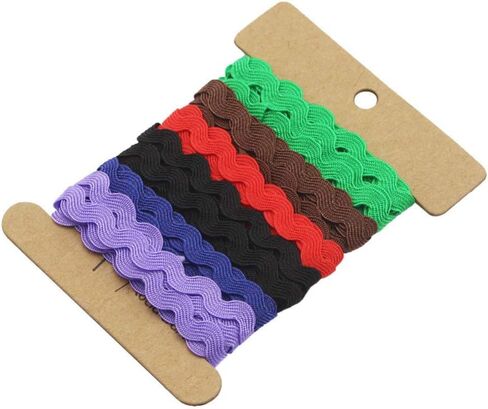 Exceart 2 بكرة 8 مم Rick Rack Trim Zig Zag جديلة منسوجة شريط شريطي للخياطة وتغليف الهدايا وصياغة حفلات الزفاف وحفلات استقبال المولود الجديد (6 ياردات) in Kuwait