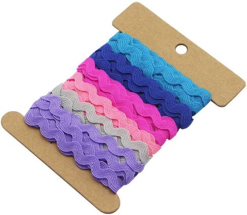 Exceart 2 بكرة 8 مم Rick Rack Trim Zig Zag جديلة منسوجة شريط شريطي للخياطة وتغليف الهدايا وصياغة حفلات الزفاف وحفلات استقبال المولود الجديد (6 ياردات) in Kuwait