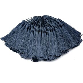 100pcs 13cm/5 Inch Silky Floss Bookmark Tassels with 2-Inch Cord Loop and Small Chinese Knot for Jewelry Making, Souvenir, Bookmarks, DIY Craft Accessory (Champange)