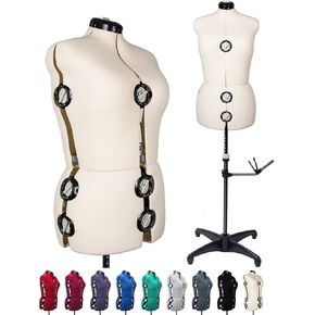 BHD BEAUTY Beige 13 Dials Female Fabric Adjustable Mannequin Dress Form for Sewing, Mannequin Body Torso with Tri-Pod Stand, Up to 70" Shoulder Height. (Large) in Kuwait