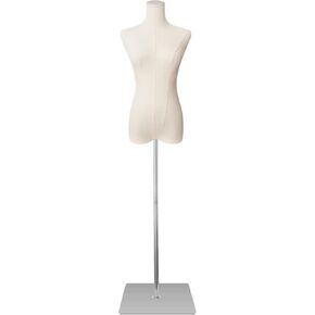 SHAREWIN Female Mannequin Torso Women Dress Forms for Sewing Manicanequin Body High Stability Gold Metal Stand for Clothing Dress Jewelry Display Adjustable Height 50"-70" Thin Body in Kuwait