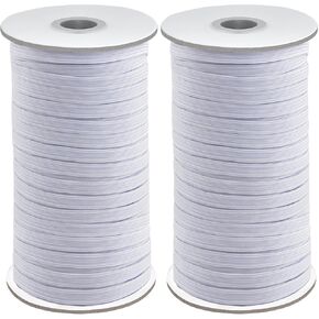 Coopay 100 Yards Length 1/2" Width Elastic Cord Elastic Bands Elastic Rope Heavy Stretch Elastic Spool Knit for Sewing, 2 Rolls, 100 Yards/Roll (Black and White, 1/2 Inch)