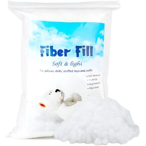 Jmuiiu 50g Polyester Fill, Premium Polyester Fiberfill, Recycled Polyester Fiber, Stuffing for Stuffed Animals, High Resilience Stuffing Fluff Fiberfill for Pillow Filling, Animals Dolls DIY