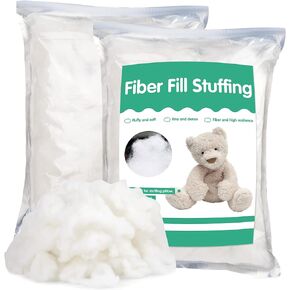 28.2 أونصة/800 جرام من ألياف البوليستر الفاخرة، حشوة الألياف لحشو الوسائد، حشو الحيوانات الحرفية، قطن لحشو الدمى، ألياف حشو عالية المرونة (أبيض) in Kuwait