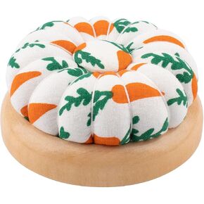 Rolybag Pin Cushion, Wooden Base Needle Pincushions Carrot Pattern Style Round Pin Cushion for Sewing Needle Holders or DIY Crafts in Saudi Arabia