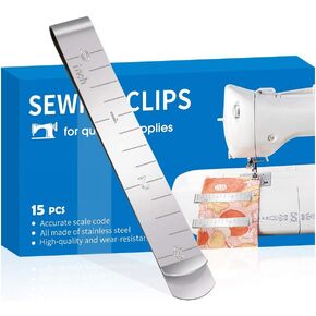مجموعة مشابك خياطة من 15 قطعة من الستانلس ستيل مقاس 3 انش، مسطرة قياس لمستلزمات خياطة اللحف لمشابك العجائب، ملحقات التثبيت ووضع العلامات in Kuwait