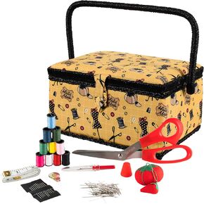 SINGER Large Sewing Basket Kit, Vintage Spools, Notions Pack, 127 Count in Saudi Arabia