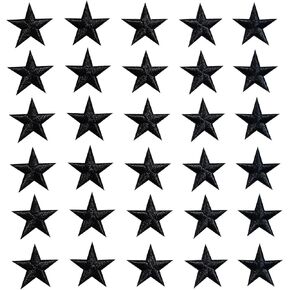5pcs Black Star Iron on Patches, Star Patches Embroidered Applique for Clothing, Jackets, Hats,Backpacks, Jeans (3.2 inches) in Saudi Arabia