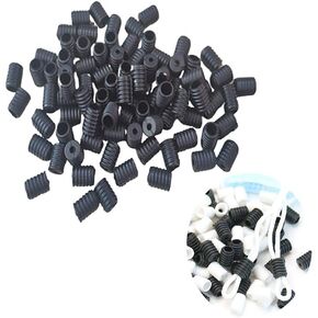 Toggles Cord Locks for Drawstrings Elastic Cord Adjuster Mask Elastic Adjustment Buckle Silicone 100Pcs Black Round in Saudi Arabia