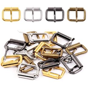 Swpeet 60Pcs Heavy Duty 1 Inch / 25mm Metal Rectangle Adjuster Triglides Slides Buckle, Webbing Belts Buckle Metal Rings for for Belt Bags DIY Accessories Keychains - Sliver, Bronze, Gold, Gun-Black in Saudi Arabia
