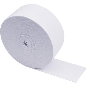 Mandala Crafts White Elastic Band for Sewing - Wide 2 Inch Elastic Bands Spool for Pants Elastic Waistband Sewing - 25 YD Stretchy Flat Fabric Strap Knit Elastic Band for Wig