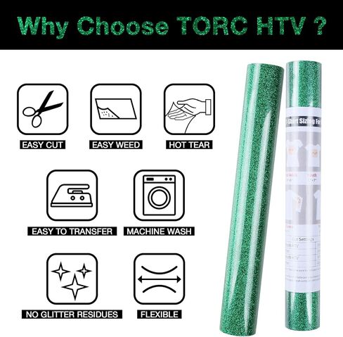 TORC Gold Glitter HTV Heat Transfer Vinyl Roll 12 inch x 5 ft Iron on Vinyl for T Shirts Crafts in Kuwait
