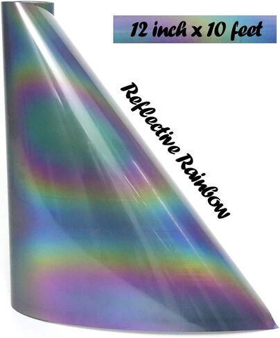 FUNKAKA Reflective Heat Transfer Vinyl Light Gray HTV Roll, 12" x 10ft in Kuwait