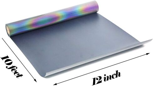 FUNKAKA Reflective Heat Transfer Vinyl Light Gray HTV Roll, 12" x 10ft in Kuwait