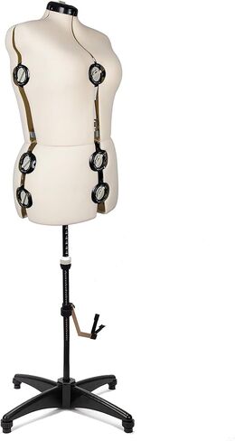 BHD BEAUTY Beige 13 Dials Female Fabric Adjustable Mannequin Dress Form for Sewing, Mannequin Body Torso with Tri-Pod Stand, Up to 70" Shoulder Height. (Large) in Kuwait
