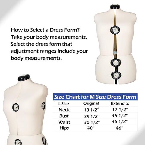 BHD BEAUTY Beige 13 Dials Female Fabric Adjustable Mannequin Dress Form for Sewing, Mannequin Body Torso with Tri-Pod Stand, Up to 70" Shoulder Height. (Large) in Kuwait
