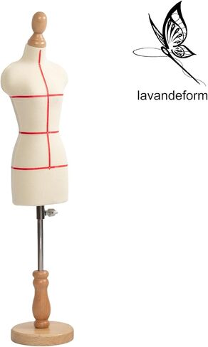 Female Dress Form Mannequin(Not Full Size Body Height 12.8 inch for Sewing, 1/3 Size Female Tailor Dressmaker Dummy for Pattern Making Fully Pinnable Mannequin with Wooden Stand (1/3) in Kuwait