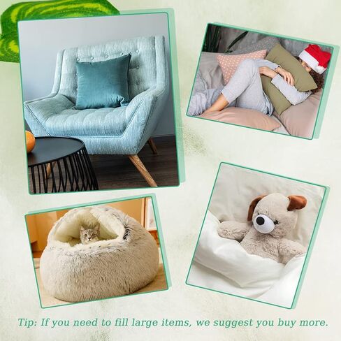 28.2 أونصة/800 جرام من ألياف البوليستر الفاخرة، حشوة الألياف لحشو الوسائد، حشو الحيوانات الحرفية، قطن لحشو الدمى، ألياف حشو عالية المرونة (أبيض) in Kuwait