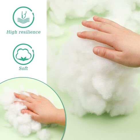 28.2 أونصة/800 جرام من ألياف البوليستر الفاخرة، حشوة الألياف لحشو الوسائد، حشو الحيوانات الحرفية، قطن لحشو الدمى، ألياف حشو عالية المرونة (أبيض) in Kuwait