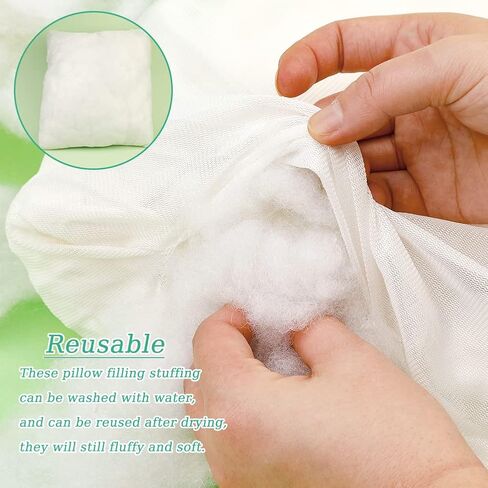 28.2 أونصة/800 جرام من ألياف البوليستر الفاخرة، حشوة الألياف لحشو الوسائد، حشو الحيوانات الحرفية، قطن لحشو الدمى، ألياف حشو عالية المرونة (أبيض) in Kuwait