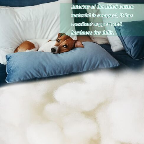 28.2 أونصة/800 جرام من ألياف البوليستر الفاخرة، حشوة الألياف لحشو الوسائد، حشو الحيوانات الحرفية، قطن لحشو الدمى، ألياف حشو عالية المرونة (أبيض) in Kuwait