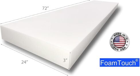 FoamTouch Upholstery Foam 2" x 24" x 72" High Density Cushion, white in Saudi Arabia