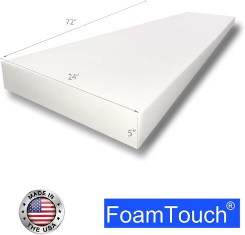 FoamTouch Upholstery Foam 2" x 24" x 72" High Density Cushion, white in Saudi Arabia