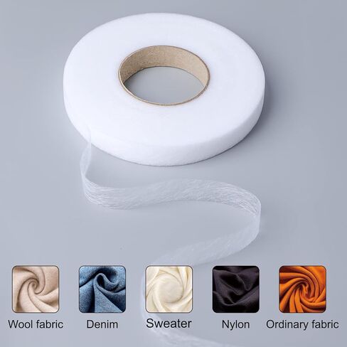 CAREGY 2 Rolls 140 Yards Iron on Hem Tape Fabric Fusing Hemming Tape Adhesive Hem Tape 0.6Inch x 70 Yards Each (White) in Kuwait