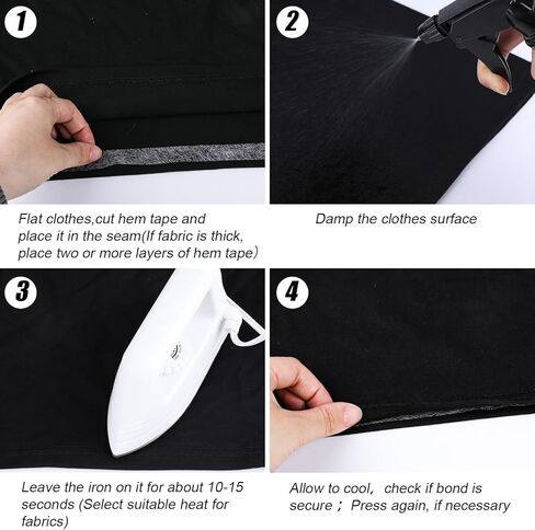 CAREGY 2 Rolls 140 Yards Iron on Hem Tape Fabric Fusing Hemming Tape Adhesive Hem Tape 0.6Inch x 70 Yards Each (White) in Kuwait