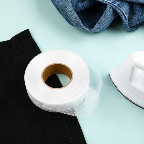 CAREGY 2 Rolls 140 Yards Iron on Hem Tape Fabric Fusing Hemming Tape Adhesive Hem Tape 0.6Inch x 70 Yards Each (White) in Kuwait