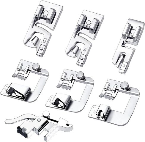 3 Sizes Narrow Rolled Hem Presser Foot, Hemming Feet for Household Multifunctional Sewing Machine (3mm, 4mm, 6mm) in Kuwait