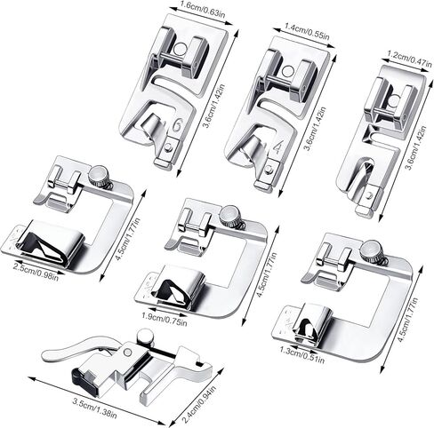 3 Sizes Narrow Rolled Hem Presser Foot, Hemming Feet for Household Multifunctional Sewing Machine (3mm, 4mm, 6mm) in Kuwait