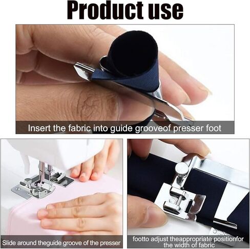 3 Sizes Narrow Rolled Hem Presser Foot, Hemming Feet for Household Multifunctional Sewing Machine (3mm, 4mm, 6mm) in Kuwait