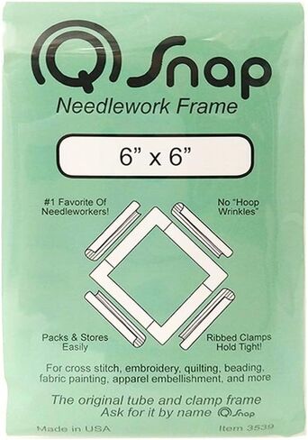 Q-Snap Bundle: 6 x 6 inch and 8 x 8 inch Frames Plus Decorative 'Needleworker' Sticker in Saudi Arabia