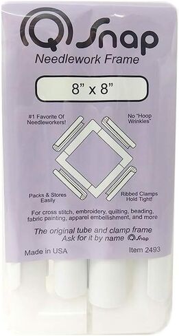 Q-Snap Bundle: 6 x 6 inch and 8 x 8 inch Frames Plus Decorative 'Needleworker' Sticker in Saudi Arabia