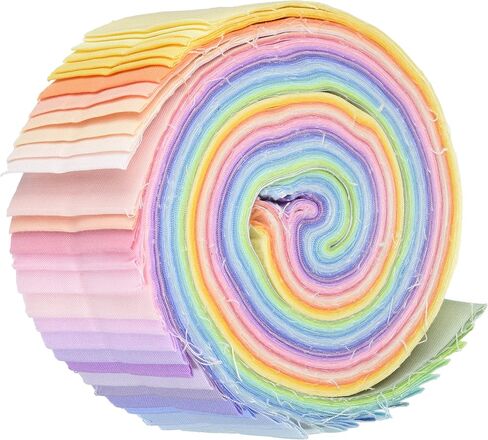 Robert Kaufman RU-230-41 Roll Ups Kona Cotton Solids pastel Palette, 41Pcs,Assorted in Saudi Arabia