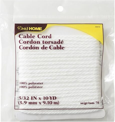 Dritz Home 44313 Cable Cord, 5/32 x 10-Yards, Size 70 , White in Saudi Arabia