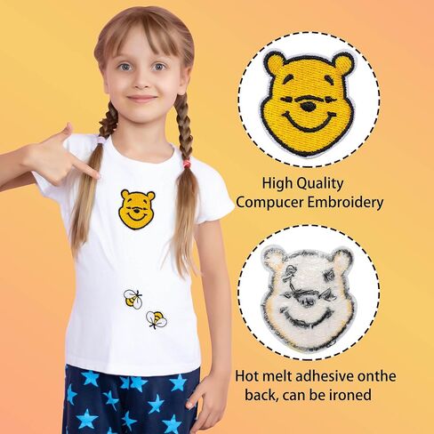 12 قطعة من الحديد على الرقع، رقعات خياطة مطرزة على شكل دب طفل لطيف يمكنك صنعها بنفسك لتزيين ملابس الأطفال والمراهقين والقمصان والجينز in Kuwait